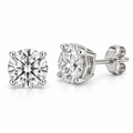 1 Carat Moissanite Stud Earrings in Sterling Silver